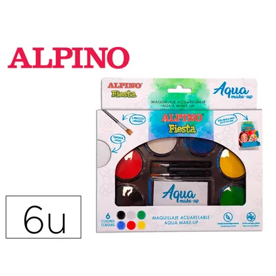ALPINO Paleta Maquillaje Alpino Acuarelable Pro 6 Colores Surtidos