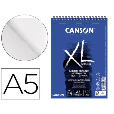 CANSON Bloc Dibujo Acuarela Canson Xl Mix Media Grano Medio DIN A5 15 Hojas 300 GR/M2
