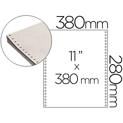 Papel Continuo 380X11 Blanco Caja de 2500 Hojas