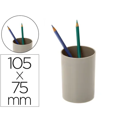 ARCHIVO 2000 Cubilete Portalapices Archivo 2000 Gris Opaco Plastico 100% Reciclado Diametro 75 MM Alto 105 MM