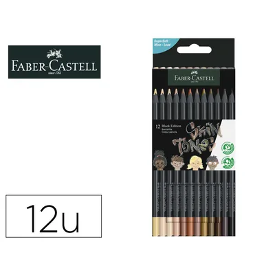 FABER CASTELL Lapices de Colores Faber Castell Black Edition Tonos de Piel Caja de 12 Unidades Colores Surtidos
