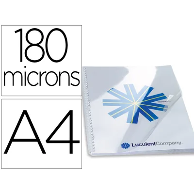 GBC Tapa de Encuadernacion Gbg Pvc Cristal Transparente 180 Mc DIN A4 Pack de 100 Unidades