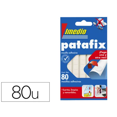 IMEDIO Sujetacosa Imedio Patafix Masilla Adhesiva Removible Blister de 80 Unidades