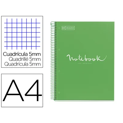 MIQUELRIUS Cuaderno Espiral Miquelrius Notebook 1 Emotions Tapa Forrada DIN A4 Microperforado 80 Hojas 90G/M2 Cuadro 5 MM