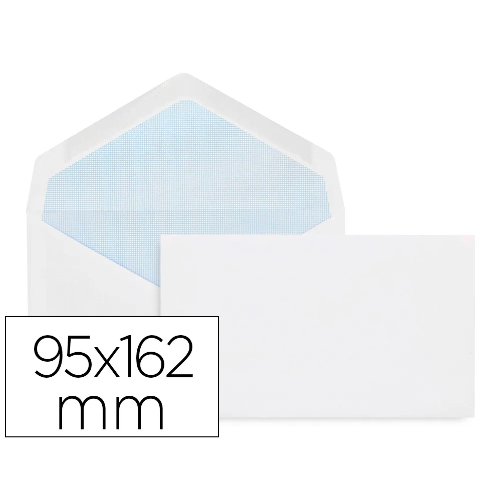 Sobre Liderpapel Blanco con Fondo 95X162 MM Engomado Solapa de Pico Paquete de 25 Unidades