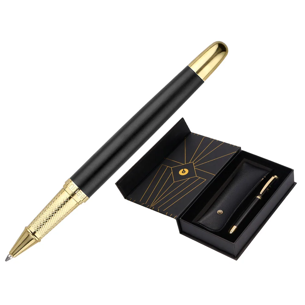 Boligrafo y Estuche Belius Soiree Color Negro y Dorado Tinta Azul Caja de Diseño