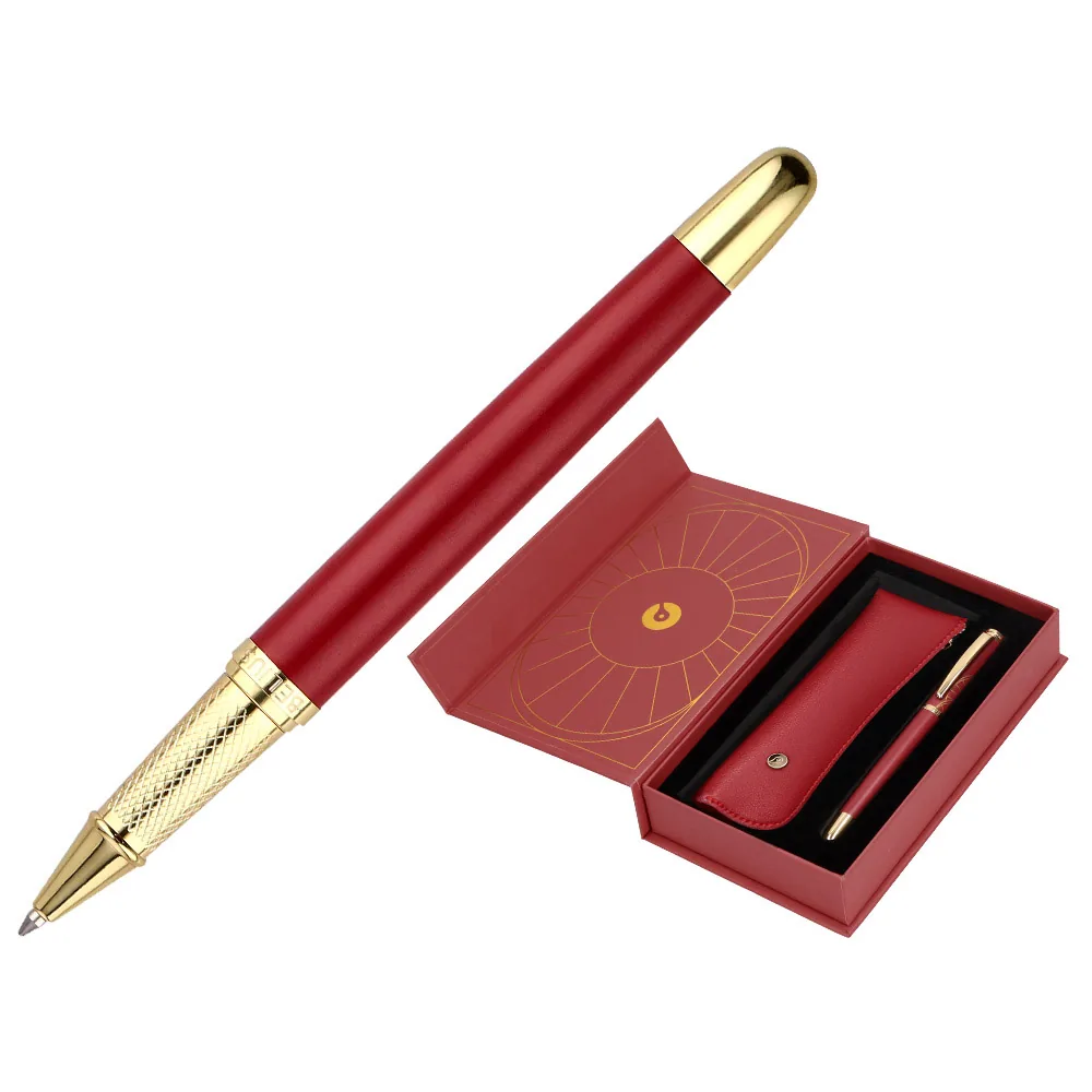 Boligrafo y Estuche Belius Soiree Color Art Deco Granate y Dorado Tinta Azul Caja de Diseño