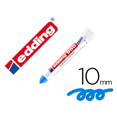 EDDING Marcador Edding Permanente 950 Pasta Opaca Azul Punta Redonda 10 MM para Superficies Oxidadas/rugosas