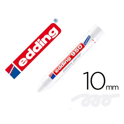 EDDING Marcador Edding Permanente 950 Pasta Opaca Blanco Punta Redonda 10 MM para Superficies Oxidadas/rugosas