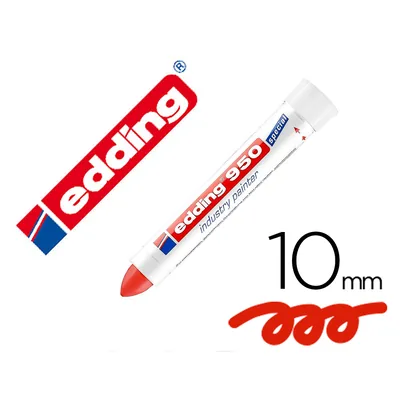 EDDING Marcador Edding Permanente 950 Pasta Opaca Rojo Punta Redonda 10 MM para Superficies Oxidadas/rugosas