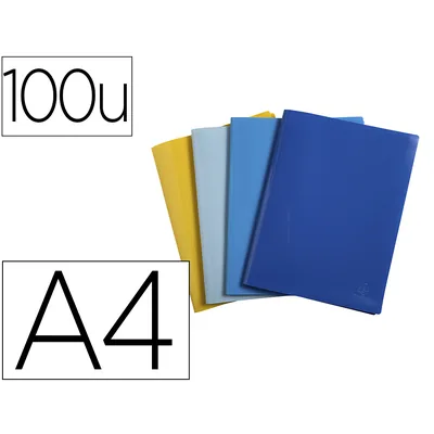EXACOMPTA Carpeta Exacompta Escaparate 100 Fundas DIN A4 Reciclada Polipropileno Colores Surtidos