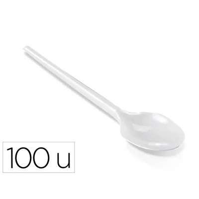 BLANCA Cucharilla de Plastico Blanco Reutilizable Paquete de 100 Unidades