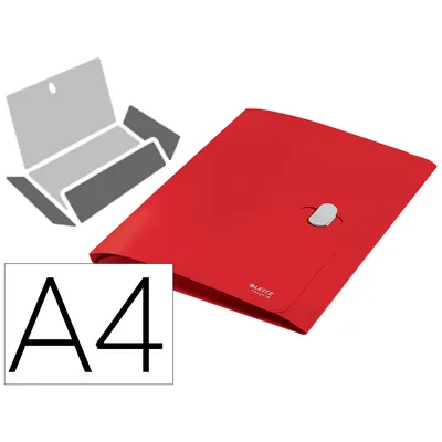 LEITZ Carpeta Leitz Recycle Gomas Tres Solapas DIN A4 Polipropileno Rojo