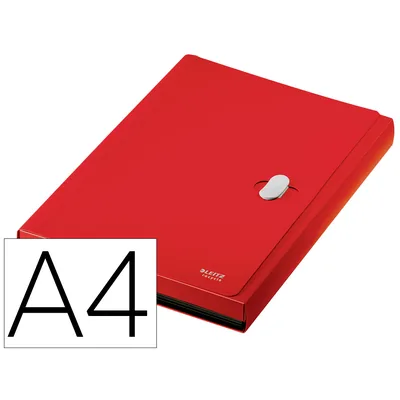 LEITZ Carpeta Leitz Recycle Clasificador Fuelle Polipropileno 5+1 Compartimentos DIN A4 Rojo