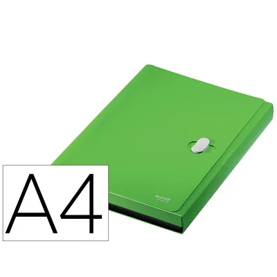 LEITZ Carpeta Leitz Recycle Clasificador Fuelle Polipropileno 5+1 Compartimentos DIN A4 Verde