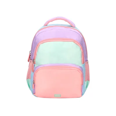 MOR Mochila Escolar Liderpapel Multibolsillo Infantil Azul Rosa Morado 350X110X270 MM