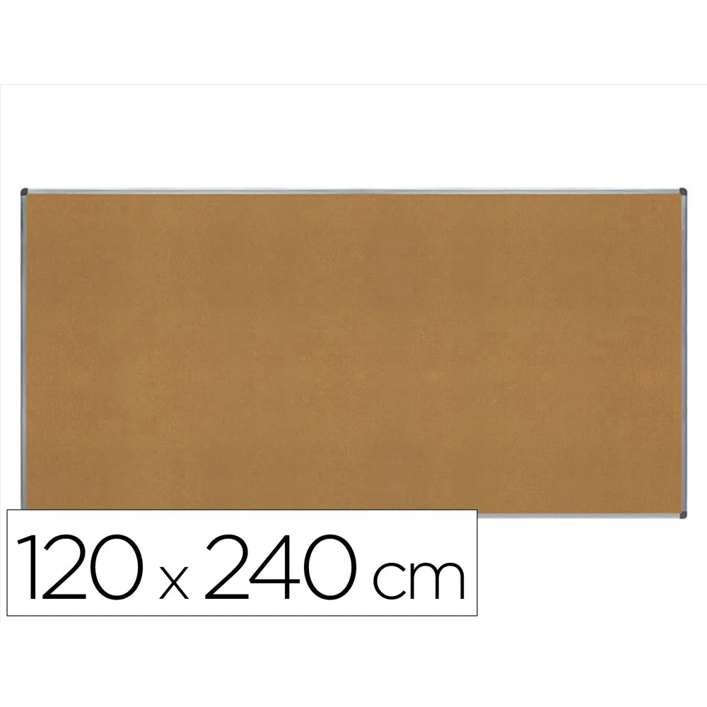 Pizarra Corcho Rocada Marco Aluminio con Cantoneras 120X240 CM