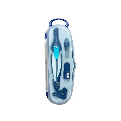 LIDERPAPEL Compas Liderpapel Lock Device con Adaptador Universal y Tubo de Minas Color Azul Oscuro