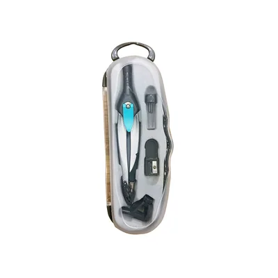 LIDERPAPEL Compas Liderpapel Lock Device con Adaptador Universal y Tubo de Minas Color Gris