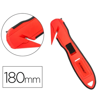 Q-CONNECT Cuter Q-Connect Plastico Ancho de Seguridad para Evitar Cortes Cuchilla 18 MM XD-G03 Blister 1 Unidad