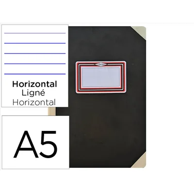 FERNANDES Libro Cartone Cosido Fernandes Flecha DIN A5+ Rayado Horizontal 200 Hojas 100 GR Negro