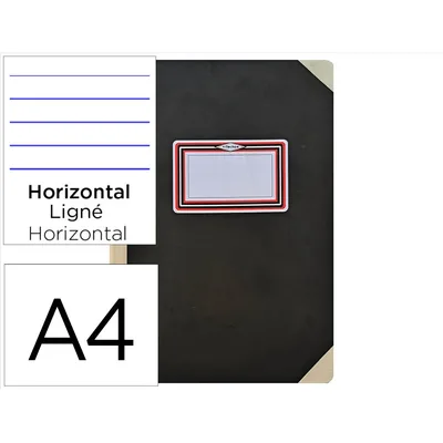 FERNANDES Libro Cartone Cosido Fernandes Flecha DIN A4+ Rayado Horizontal 100 Hojas 100 GR Negro