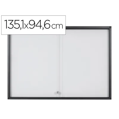 BI-OFFICE Vitrina de Anuncios Bi-Office 18 A4 Magnetica para Interior Slim Antracita 1351X39X946 MM