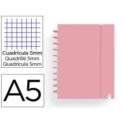 CARCHIVO Cuaderno Carchivo Ingeniox Foam A5 80H Cuadricula Rosa Pastel