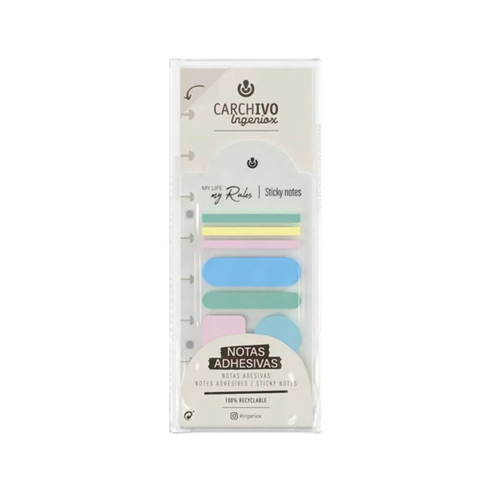 Bloc de Notas Adhesivas Carchivo Ingeniox Irregular Colores Pastel