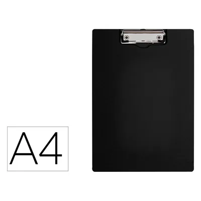 Q-CONNECT Carpeta Q-Connect Miniclip Superior DIN A4 Plastico 50% Reciclado Negro Grosor 2,1 MM
