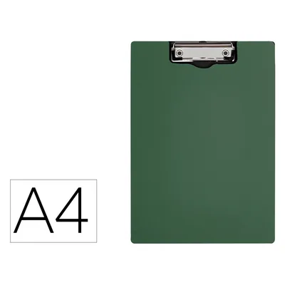 Q-CONNECT Carpeta Q-Connect Miniclip Superior DIN A4 Plastico 50% Reciclado Verde Oliva Grosor 2,1 MM