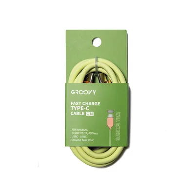 GROOVY Cable Groovy Usb 2.0 a Usb C Apple Lightning Longitud 1 M Silicona Color Verde Te