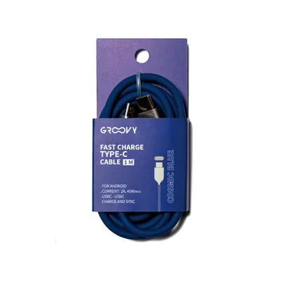 GROOVY Cable Groovy Usb 2.0 a Usb C Apple Lightning Longitud 1 M Silicona Color Azul Cobalto
