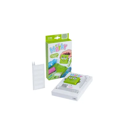 COLOP Sello Marcador de Ropa Marky Infantil Verde Incluye Tinta Kit de Etiquetas y Cinta Termoadhesiva