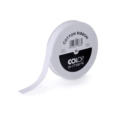 COLOP Cinta Algodon Colop Ancho 15 MM para Impresora E-mark Rollo de 25 M