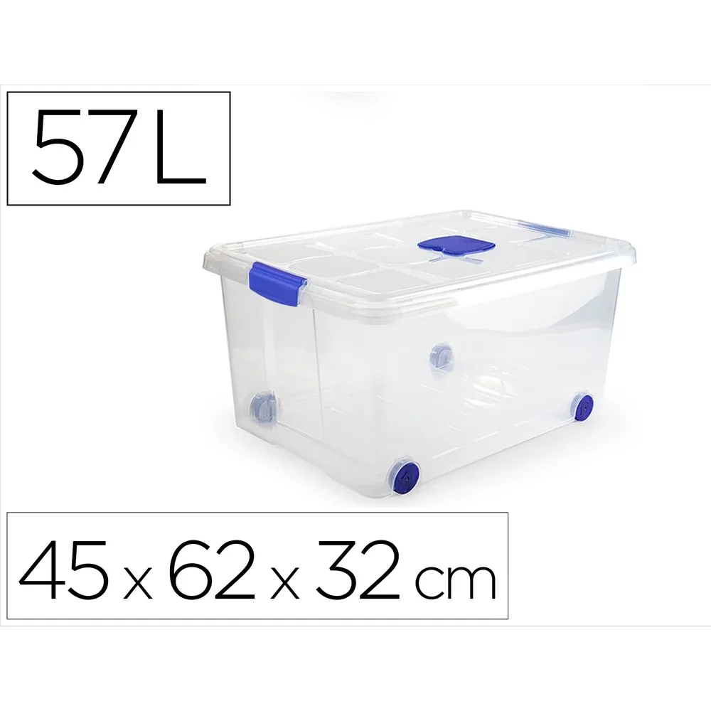 Contenedor Plastico Plasticforte N 5 Transparente con Tapa Capacidad 57 L