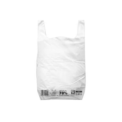 BLANCA Bolsa Camiseta Reciclada 70% Blanca 42X53 CM Reutilizable 1 KG Paquete de 55 Unidades