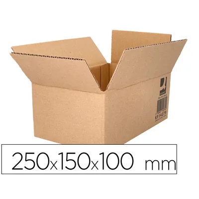Q-CONNECT Caja para Embalar Q-Connect Americana Carton Reciclado Canal Simple 5 MM Color Kraft 250X150X100 MM