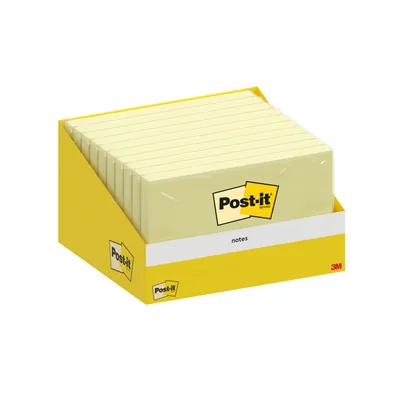 POST-IT Bloc de Notas Adhesivas Quita y Pon Post-It 76X127 MM 100 Hojas Amarillo Canario Retractilado Individualmente
