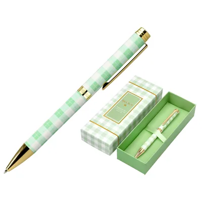 BELIUS Boligrafo Belius Picnic Aluminio Color Verde Dorado Tinta Color Azul Caja de Diseño