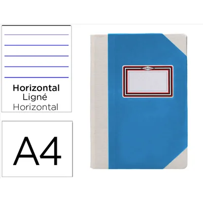 FERNANDES Libro Cartone Cosido Fernandes Flecha DIN A4+ Rayado Horizontal 50 Hojas 100 GR Azul