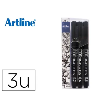 ARTLINE Rotulador Artline Calibrado Micrometrico Negro Illustration Pen Billetera EK-280W3ILN Resistente al