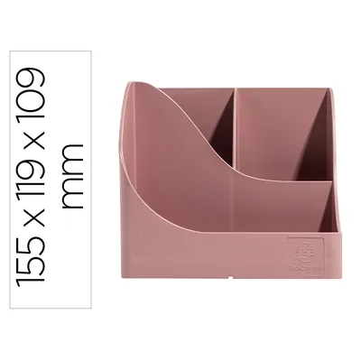 PLASTICFORTE Cubilete Portalapices Exacompta Skandi Plastico Reciclado Color Rosa Viejo 155X119X109 MM