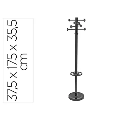 MAUL Perchero Metalico Maulgrando 8 Colgadores y Paraguero Color Negro 390X1750X390 MM