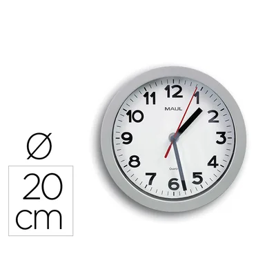 MAUL Reloj Maul Step de Pared Redondo 20 CM Diametro Electrico Color Plata