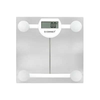 Q-CONNECT Bascula Baño Q-Connect Digital con Pantalla Lcd Precision 100 GR Capacidad de 5 KG a 180 KG 300X300X22MM
