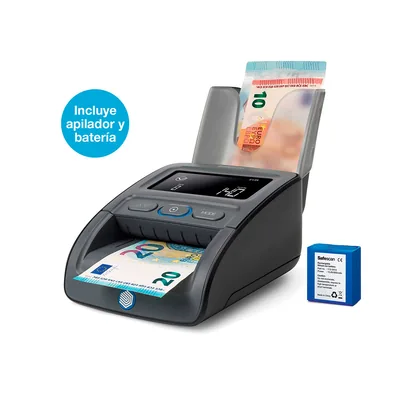 SAFESCAN Detector y Contador de Billetes Falsos Safecan 155-S Complete Pantalla Lcd 3,8" Micro Sd 156X120X76 MM