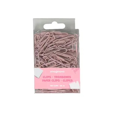 IMAGINOVO Clips Imaginovo Pastel 28 MM Caja de 150 Unidades Rosa