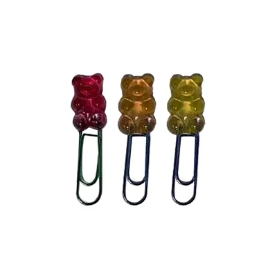 IMAGINOVO Clips Imaginovo 32 MM Osito Gominola en Blister de 3 Unidades Amarillo Naranja y Rojo