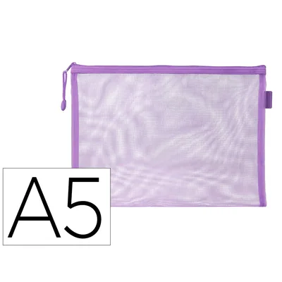 MOR Bolsa Zipper Bag Liderpapel Poliester Transpirable Multiusos DIN A5 Morado Pastel